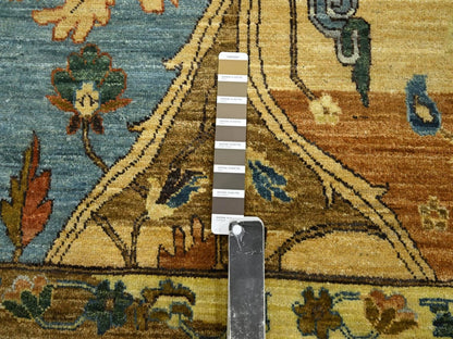 Beige 9'1" x 12'0" Oushak And Peshawar Hand knotted Wool Rug - Sku: O075869
