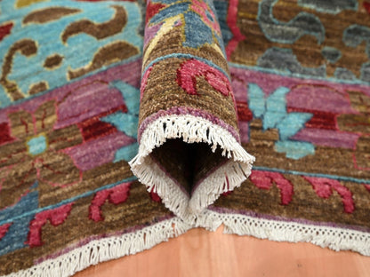 Fine Oriental hand-knotted wool rug in Pink, 9' x 11'9" — SKU O075870 (view 5)