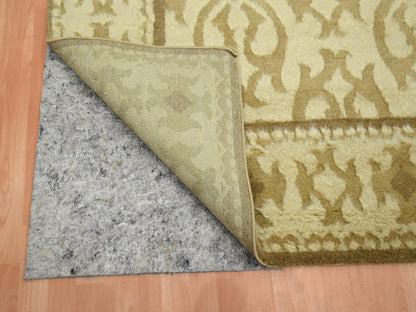 Ivory 9'3" x 12'3" Modern and Contemporary Hand knotted Wool Rug - Sku: O075871