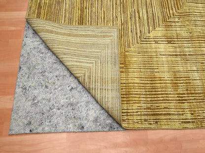 Brown 8'10" x 12'1" Modern and Contemporary Hand knotted Wool/Silk Rug - Sku: O075872