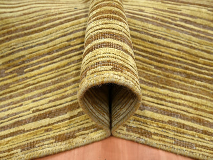 Brown 8'10" x 12'1" Modern and Contemporary Hand knotted Wool/Silk Rug - Sku: O075872