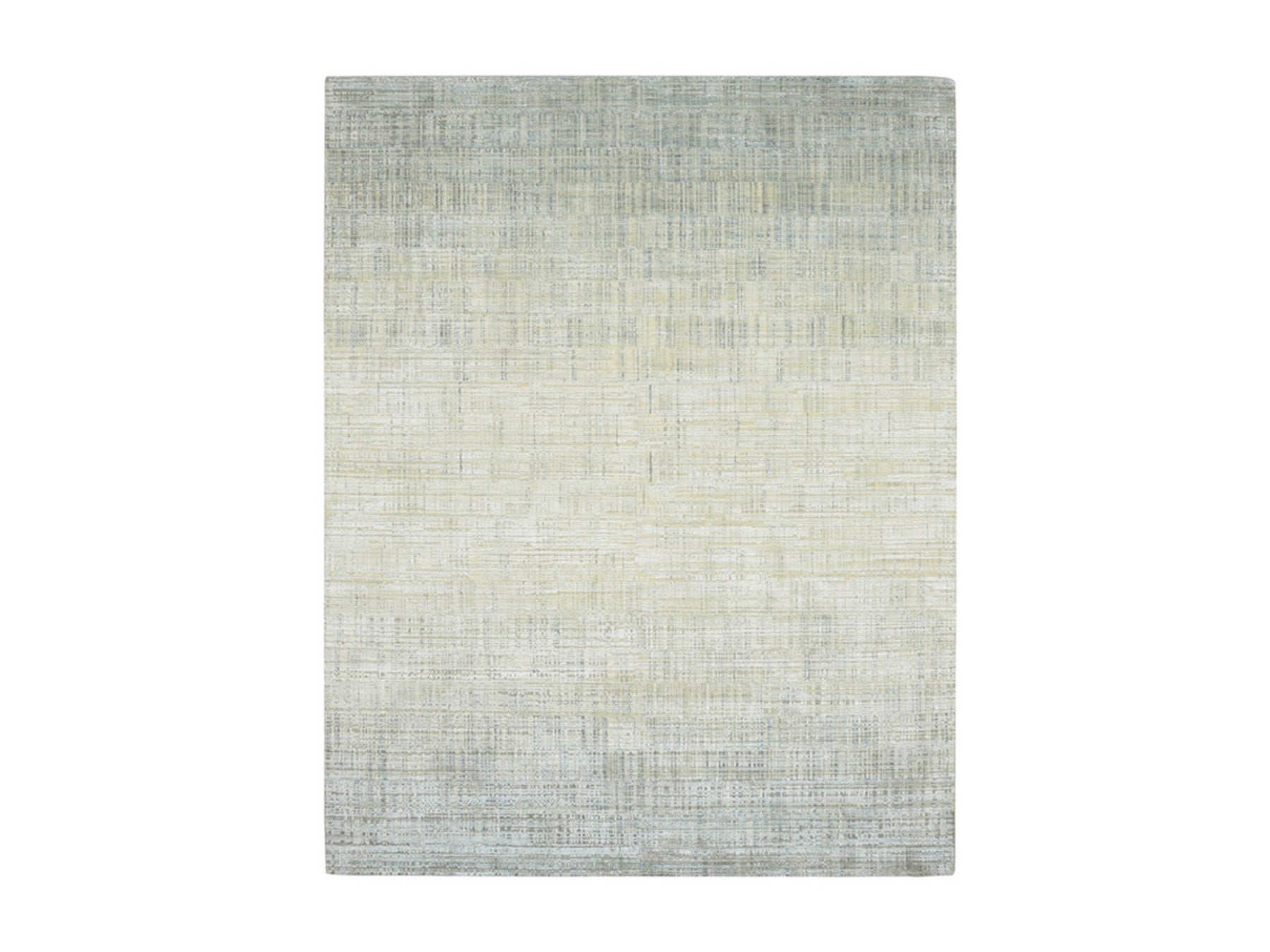 Modern / Contemporary hand-knotted wool/silk rug in Gray, 7'10" x 10'1" — SKU O075876