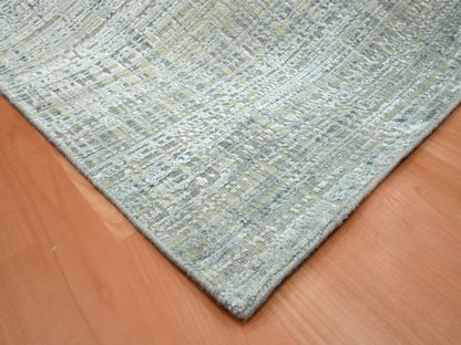 Modern / Contemporary hand-knotted wool/silk rug in Gray, 7'10" x 10'1" — SKU O075876 (view 6)