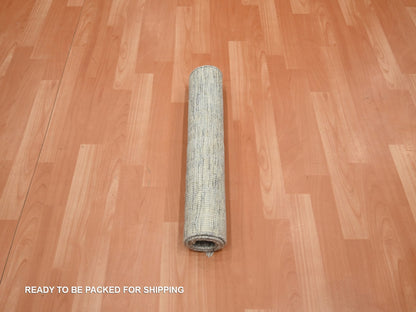 Modern / Contemporary hand-knotted silk rug in Ivory, 2' x 3' — SKU O075879 (view 5)