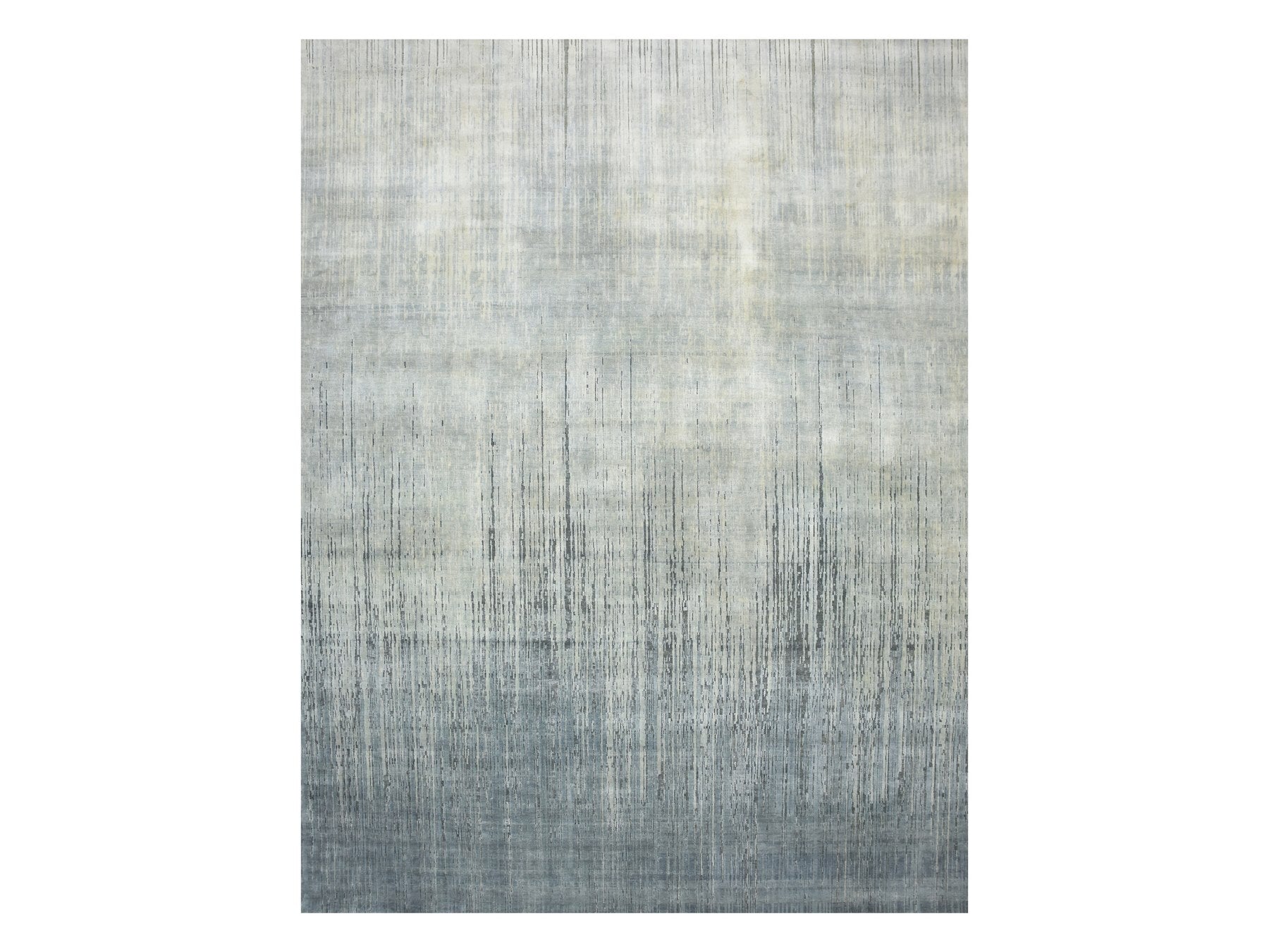 Modern / Contemporary hand-knotted wool rug in Gray, 12'1" x 15'1" — SKU O075886