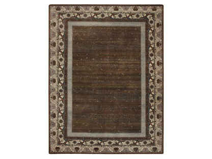Brown 9'0" x 11'11" Khotan and Samarkand Hand knotted Wool Rug - Sku: O075887