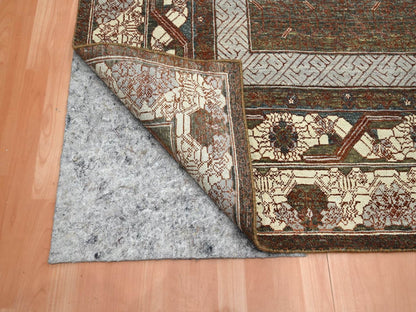 Brown 9'0" x 11'11" Khotan and Samarkand Hand knotted Wool Rug - Sku: O075887