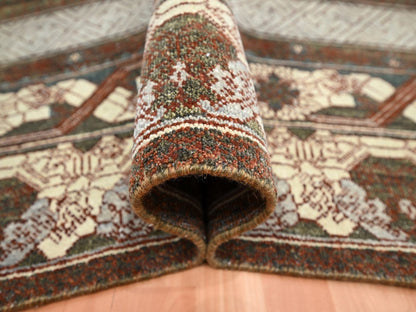 Brown 9'11" x 14'1" Khotan and Samarkand Hand knotted Wool Rug - Sku: O075888