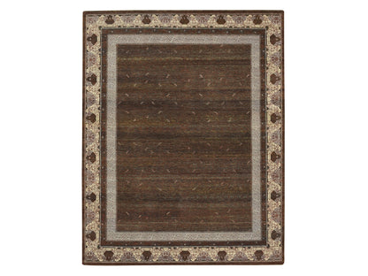 Brown 8'0" x 10'1" Khotan and Samarkand Hand knotted Wool Rug - Sku: O075890