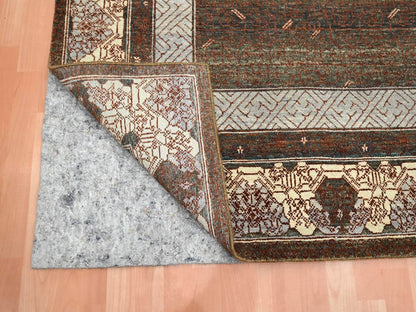 Brown 8'0" x 10'1" Khotan and Samarkand Hand knotted Wool Rug - Sku: O075890