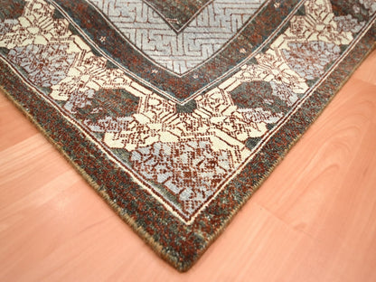 Brown 8'0" x 10'1" Khotan and Samarkand Hand knotted Wool Rug - Sku: O075890