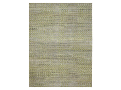 Green 9'1" x 12'1" Khotan and Samarkand Hand knotted Wool Rug - Sku: O075892