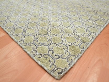 Green 9'1" x 12'1" Khotan and Samarkand Hand knotted Wool Rug - Sku: O075892