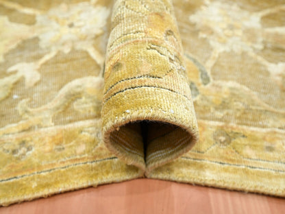 Silk hand-knotted silk rug in Yellow, 8'11" x 12'3" — SKU O075893 (view 5)