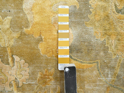 Silk hand-knotted silk rug in Yellow, 8'11" x 12'3" — SKU O075893 (view 7)