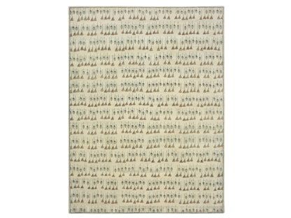 Brown 9'1" x 12'4" Modern and Contemporary Hand knotted Wool Rug - Sku: O075894