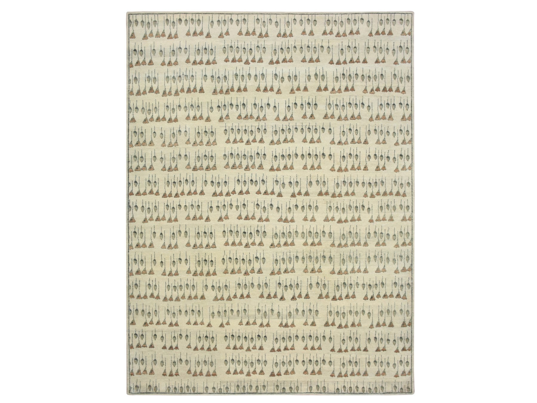 Brown 9'1" x 12'4" Modern and Contemporary Hand knotted Wool Rug - Sku: O075894
