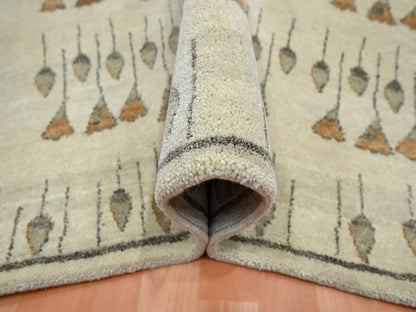 Brown 9'1" x 12'4" Modern and Contemporary Hand knotted Wool Rug - Sku: O075894