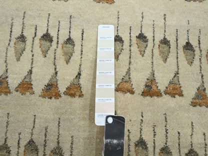 Brown 9'1" x 12'4" Modern and Contemporary Hand knotted Wool Rug - Sku: O075894
