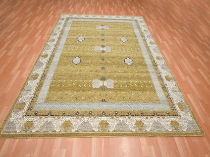 Khotan Khotan hand-knotted wool rug in Yellow & Ivory, 8'1" x 10'1" — SKU O075895 (view 2)
