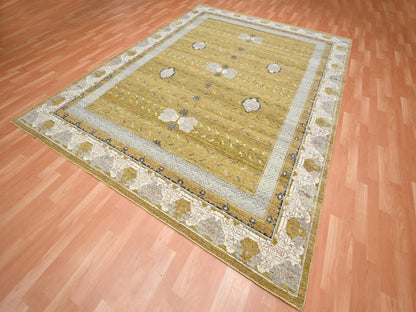 Khotan Khotan hand-knotted wool rug in Yellow & Ivory, 8'1" x 10'1" — SKU O075895 (view 3)