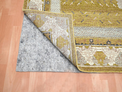 Khotan Khotan hand-knotted wool rug in Yellow & Ivory, 8'1" x 10'1" — SKU O075895 (view 4)