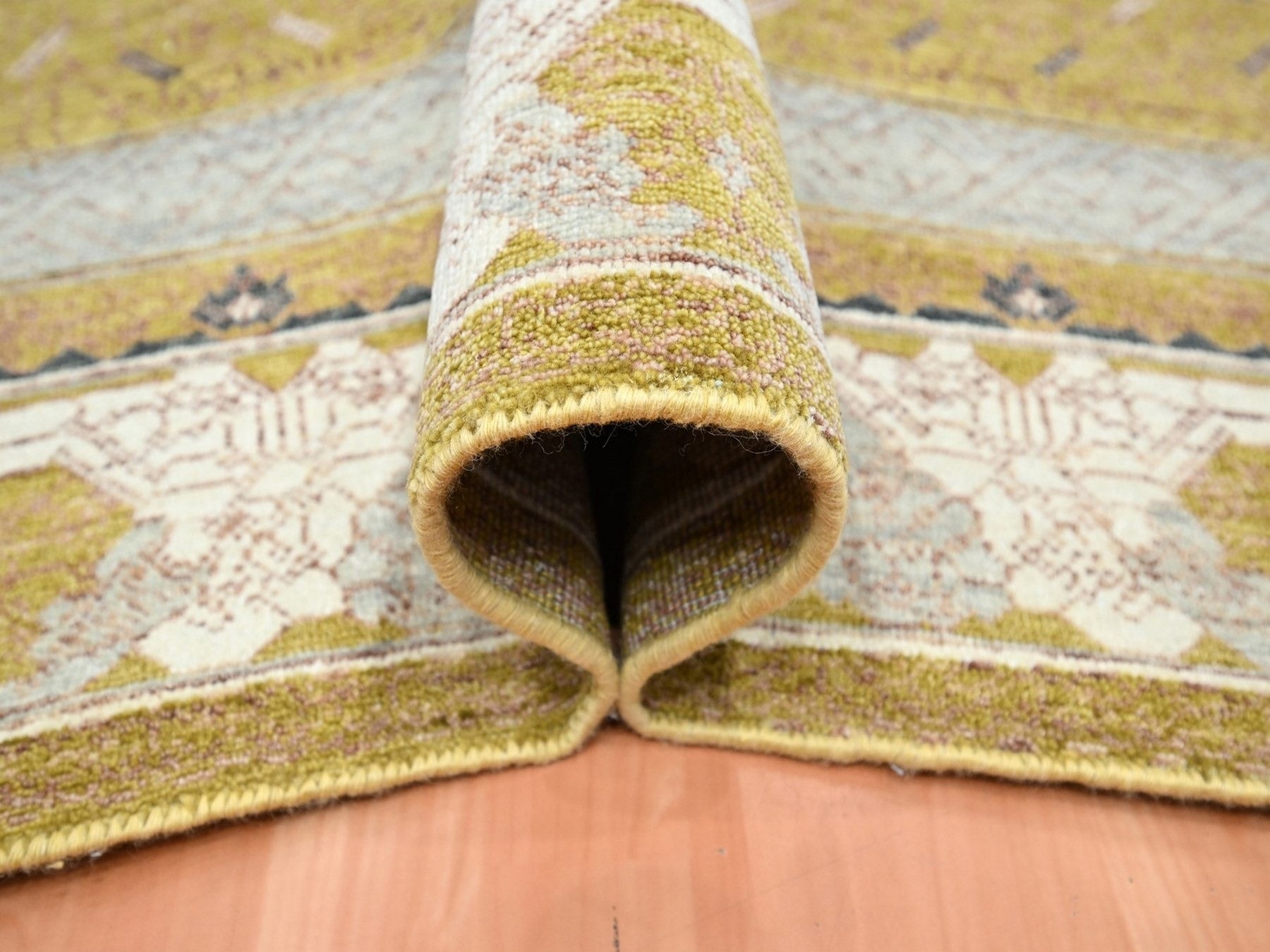 Khotan Khotan hand-knotted wool rug in Yellow & Ivory, 8'1" x 10'1" — SKU O075895 (view 5)