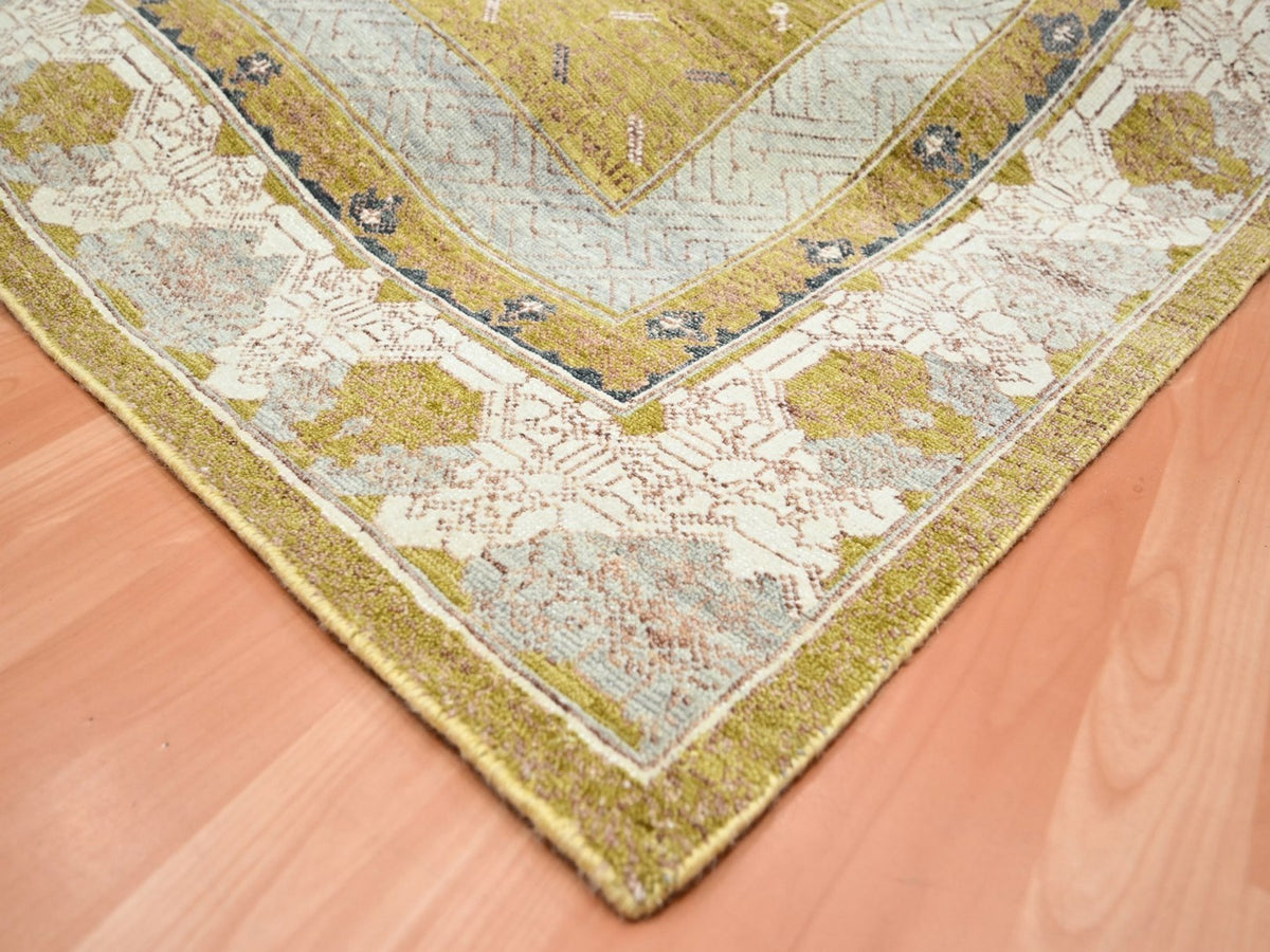 Khotan Khotan hand-knotted wool rug in Yellow & Ivory, 8'1" x 10'1" — SKU O075895 (view 6)