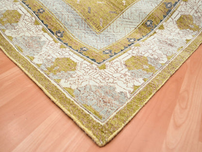 Khotan Khotan hand-knotted wool rug in Yellow & Ivory, 8'1" x 10'1" — SKU O075895 (view 6)