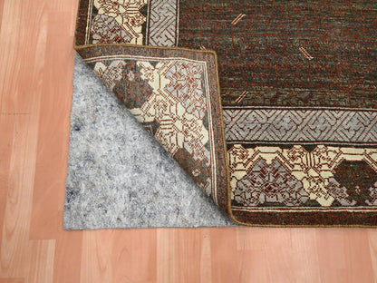 Brown 5'2" x 7'3" Khotan and Samarkand Hand knotted Wool Rug - Sku: O075896