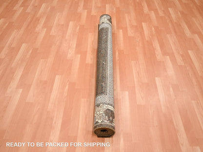Brown 5'2" x 7'3" Khotan and Samarkand Hand knotted Wool Rug - Sku: O075896
