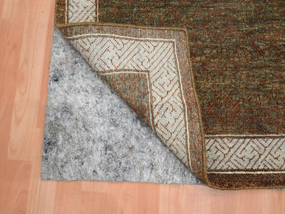 Brown 3'2" x 5'2" Khotan and Samarkand Hand knotted Wool Rug - Sku: O075897
