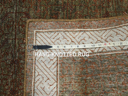 Brown 3'2" x 5'2" Khotan and Samarkand Hand knotted Wool Rug - Sku: O075897