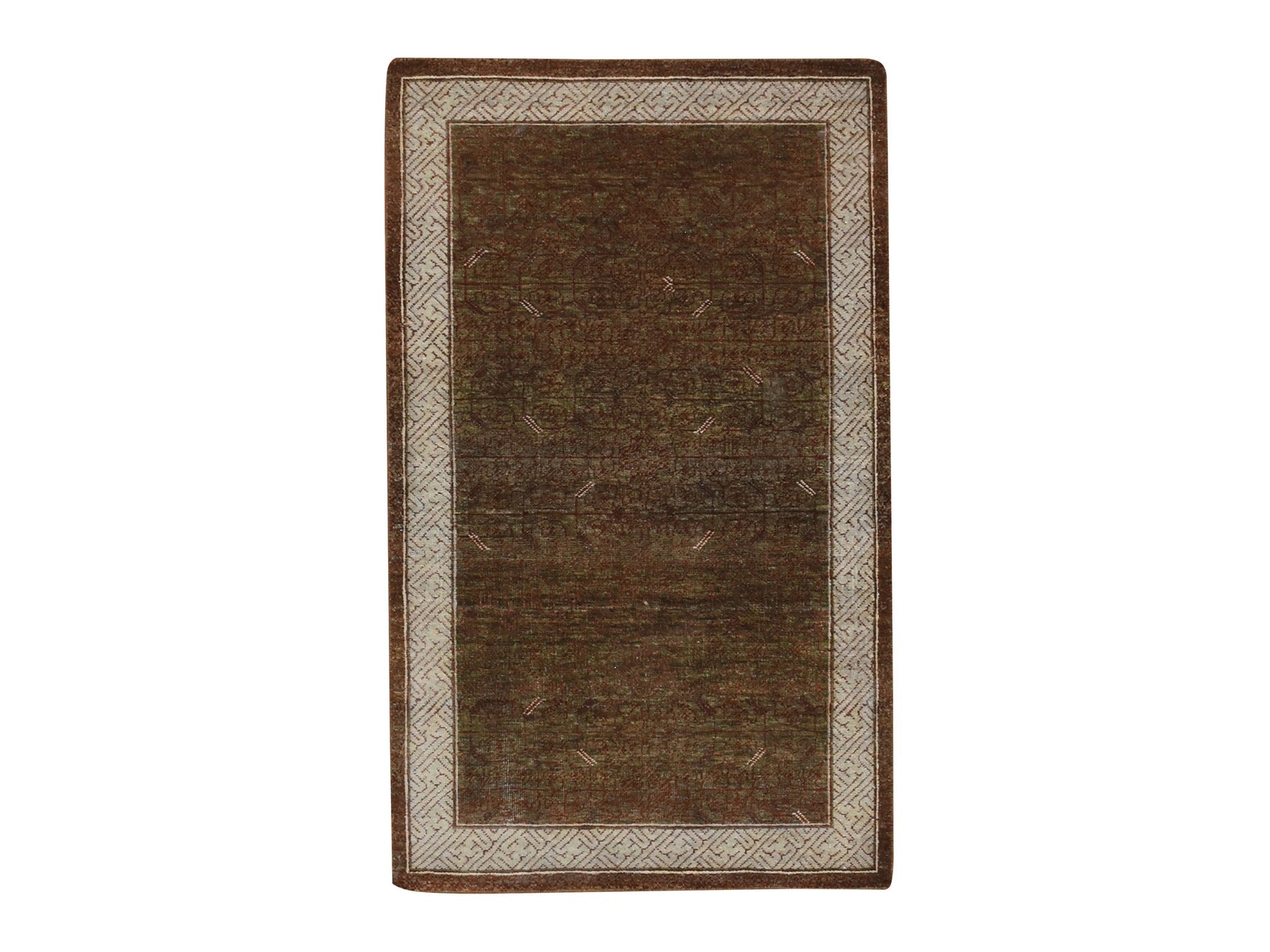 Khotan Khotan hand-knotted wool rug in Brown & Ivory, 3'2" x 5'2" — SKU O075898
