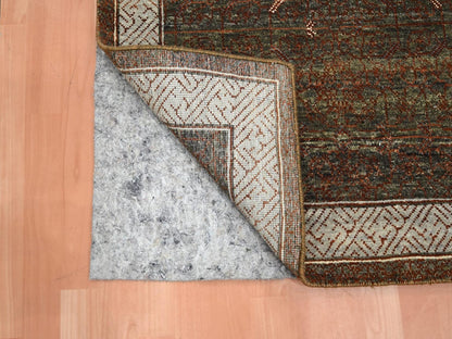 Brown 3'2" x 5'2" Khotan and Samarkand Hand knotted Wool Rug - Sku: O075898