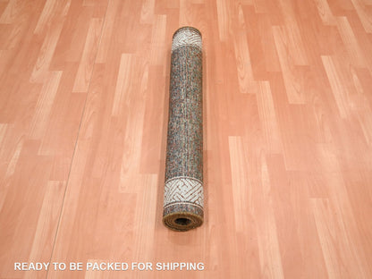 Brown 3'2" x 5'2" Khotan and Samarkand Hand knotted Wool Rug - Sku: O075898