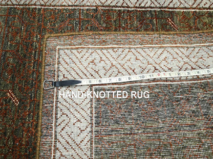Brown 3'2" x 5'2" Khotan and Samarkand Hand knotted Wool Rug - Sku: O075898