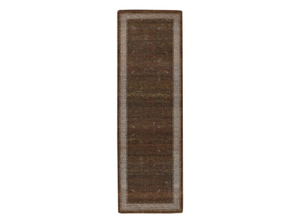 Brown 2'7" x 8'2" Khotan and Samarkand Hand knotted Wool Rug - Sku: O075899