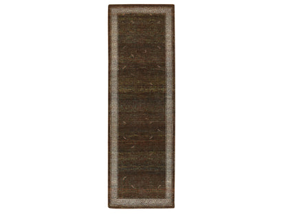 Brown 2'7" x 8'2" Khotan and Samarkand Hand knotted Wool Rug - Sku: O075900