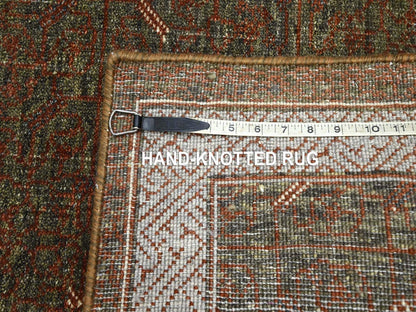 Brown 2'7" x 8'2" Khotan and Samarkand Hand knotted Wool Rug - Sku: O075900