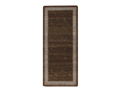 Brown 2'6" x 6'0" Khotan and Samarkand Hand knotted Wool Rug - Sku: O075901