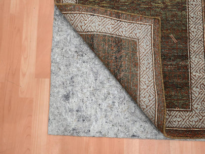 Brown 2'6" x 6'0" Khotan and Samarkand Hand knotted Wool Rug - Sku: O075901