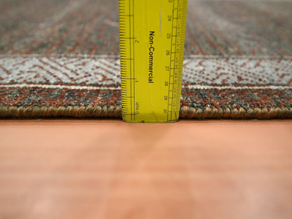 Brown 2'6" x 6'0" Khotan and Samarkand Hand knotted Wool Rug - Sku: O075901