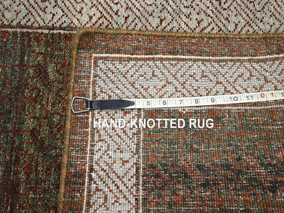 Brown 2'6" x 6'0" Khotan and Samarkand Hand knotted Wool Rug - Sku: O075901