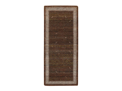 Brown 2'6" x 6'0" Khotan and Samarkand Hand knotted Wool Rug - Sku: O075902