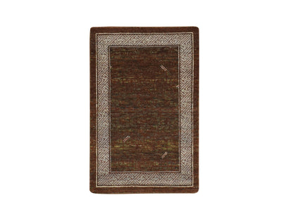 Brown 2'0" x 3'2" Khotan and Samarkand Hand knotted Wool Rug - Sku: O075903