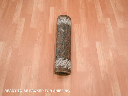 Brown 2'0" x 3'2" Khotan and Samarkand Hand knotted Wool Rug - Sku: O075903