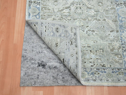 Oushak Oushak hand-knotted silk runner in Gray & Blue, 2'7" x 10'1" — SKU O075907 (view 3)