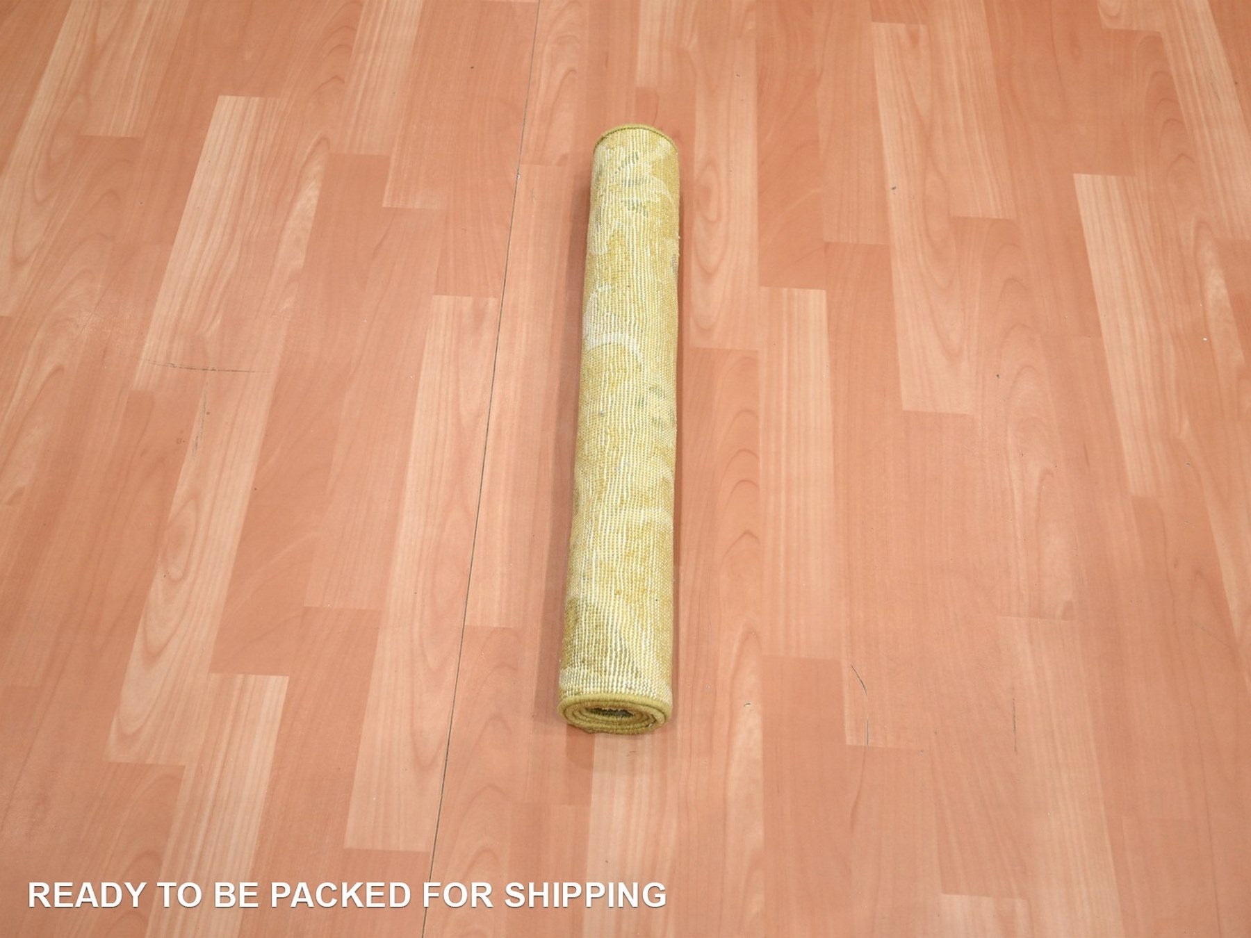 Silk hand-knotted silk rug in Yellow, 2' x 3' — SKU O075911 (view 5)