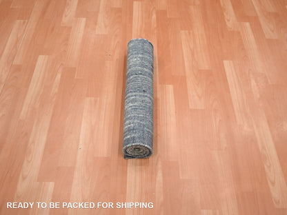 Modern / Contemporary hand-knotted wool rug in Gray, 2' x 3' — SKU O075913 (view 5)
